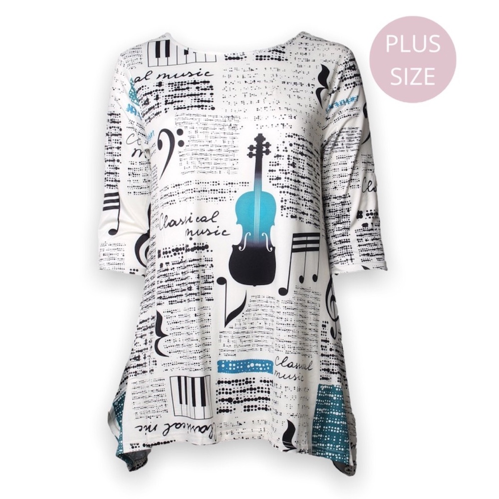 AZALEA | Music All Over Graphic Print Tunic
